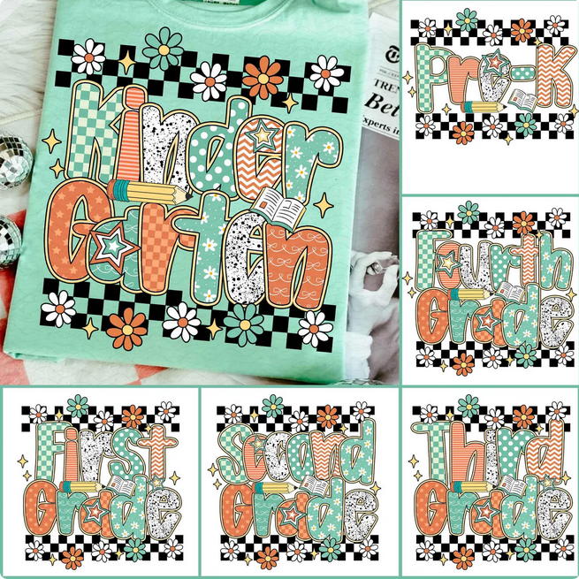 Girly Checkered Floral Grade Collection
