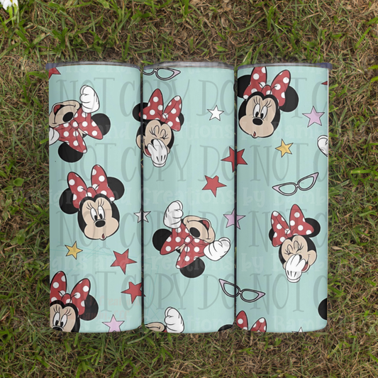 All The Faces of Minnie 20 oz Skinny Sublimation Tumbler