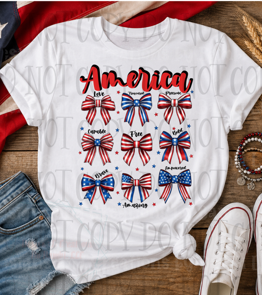 America Coquette with Bows (Royal Blue)