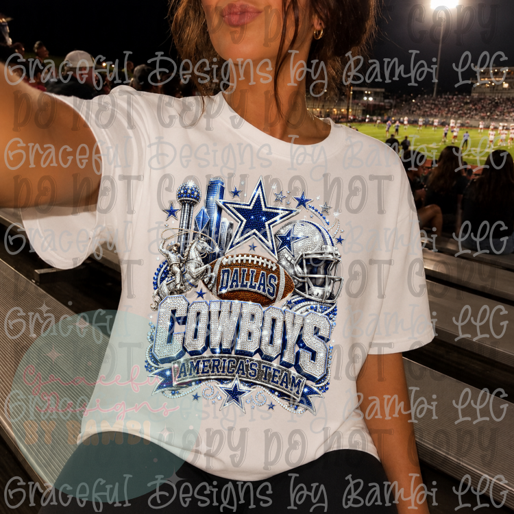 Faux Glitter Glitzy Football Collection