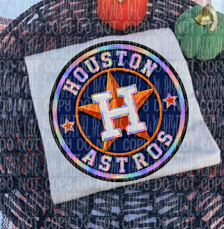 Faux Holographic Houston Baseball