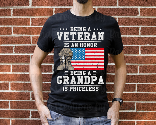 Being A Veteran Honor Grandpa Priceless