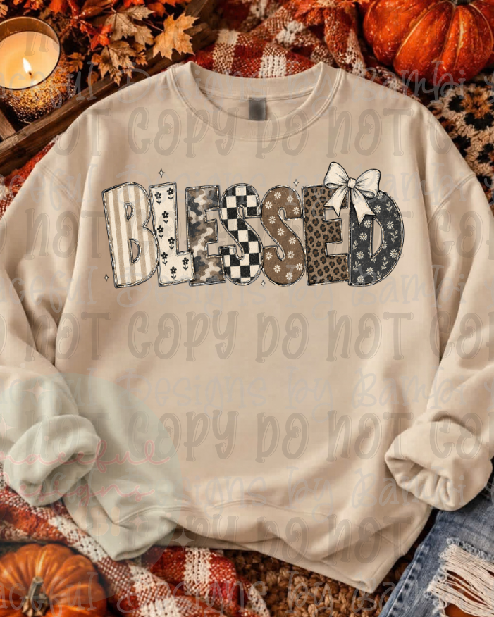 Inspirational Words Multi Pattern Font Fall Style with Bow Collection