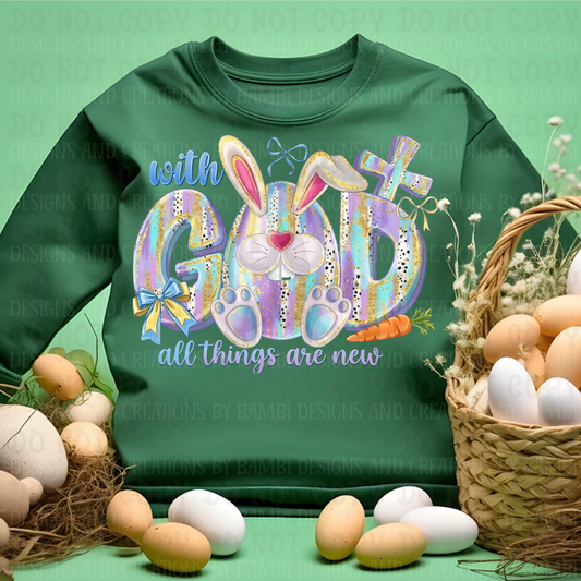 Brushstroke Font With God All Things New Easter