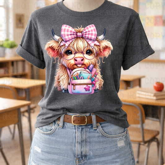 It's School Time Highland Cow