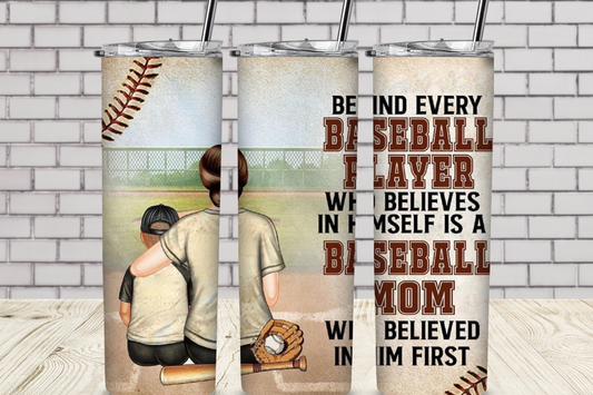 Baseball Player 20 oz Skinny Sublimation Tumbler