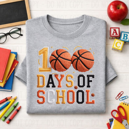 Faux Yarn Basketball 100 Days of School