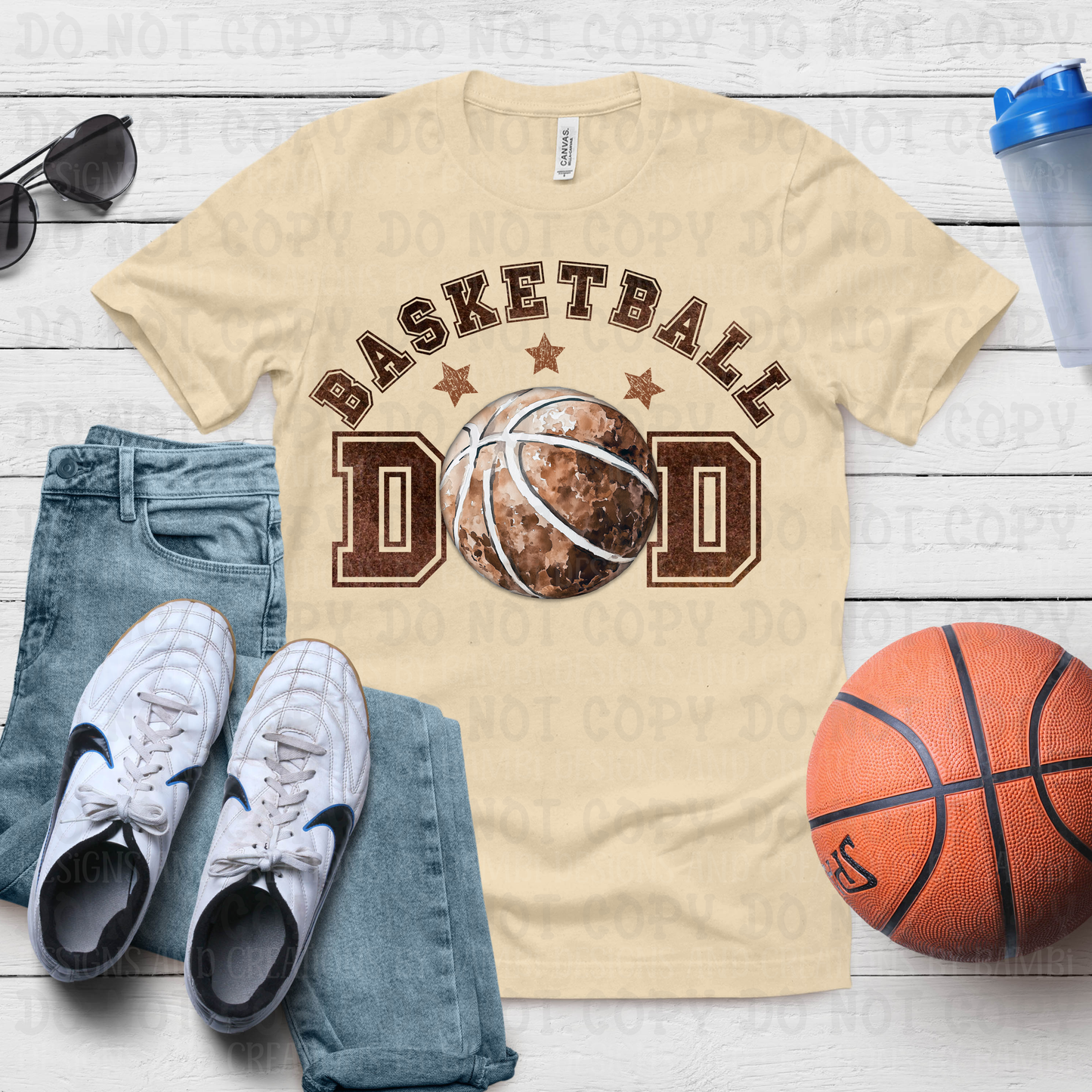 Basketball Dad in Brown Font