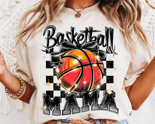 Basketball Mama With Checkered Background