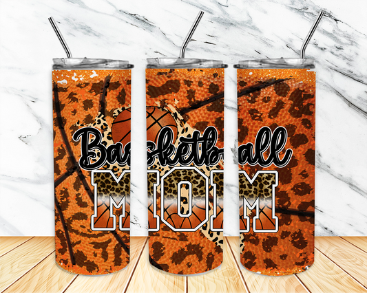 Basketball Mom With Basketball 20 oz Skinny Sublimation Tumbler