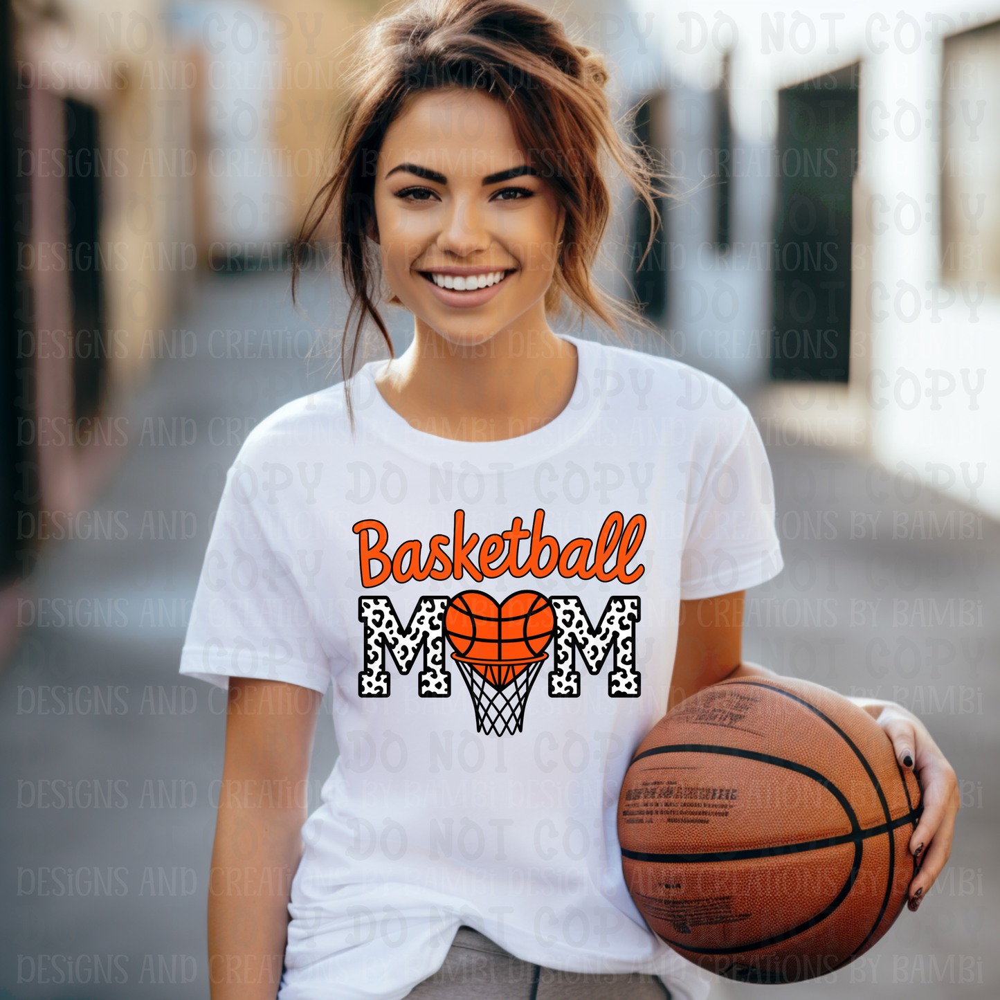 Basketball Mom with Black Leopard Font