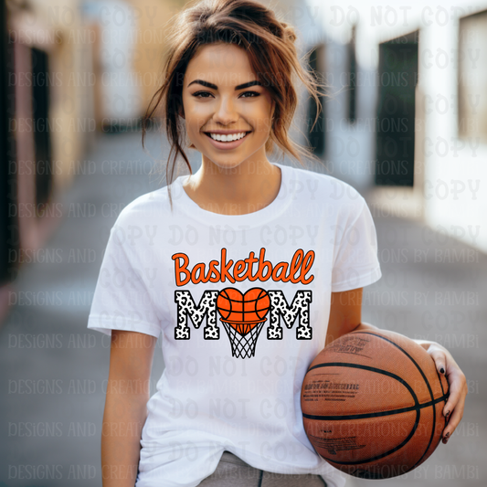 Basketball Mom with Black Leopard Font
