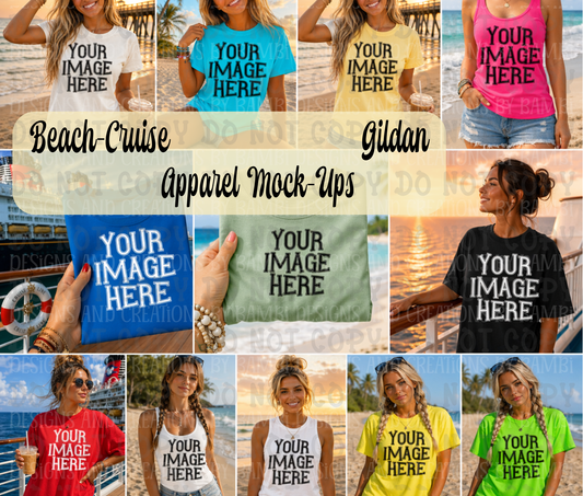 Beach-Cruise Gildan Apparel Mock Ups