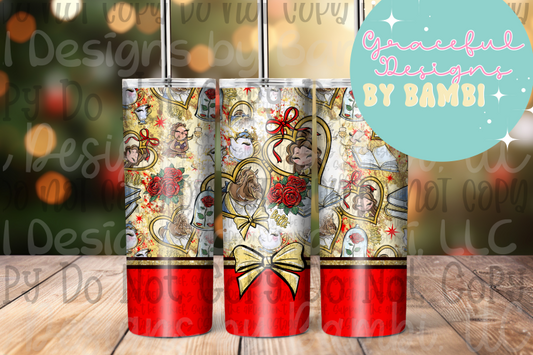 20oz Tall Skinny Sublimation Belle and Frames Tumbler