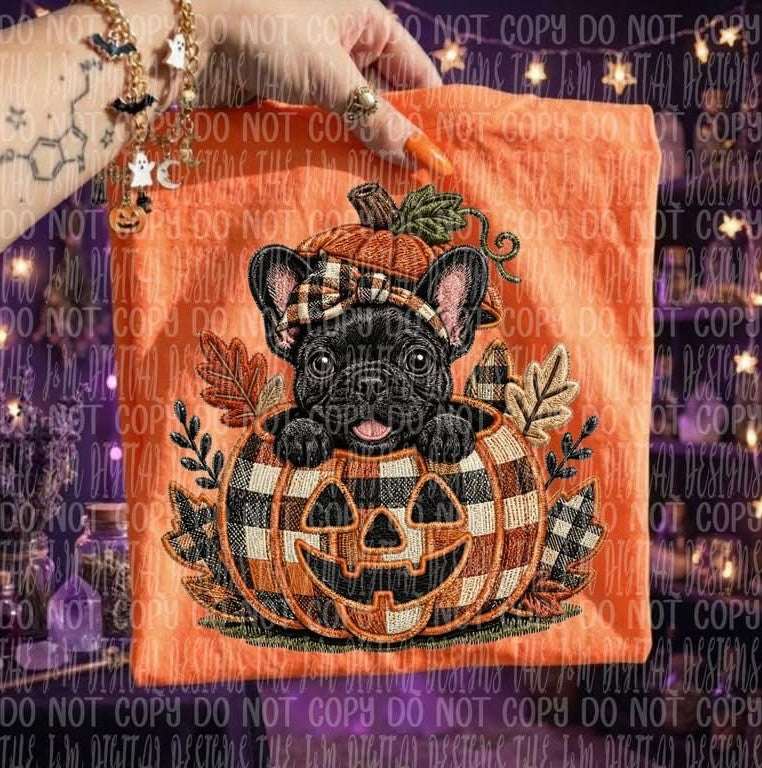 Faux Embroidery Pumpkin and Dog Collection