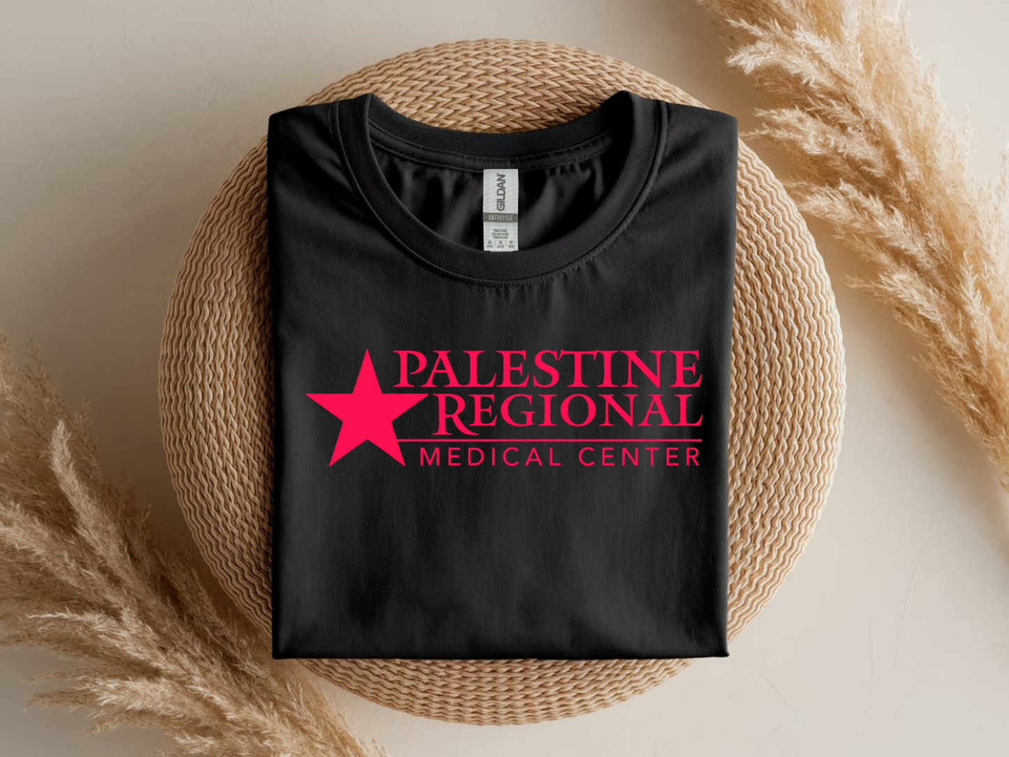 Palestine Regional Medical Center in Bright Pink Font