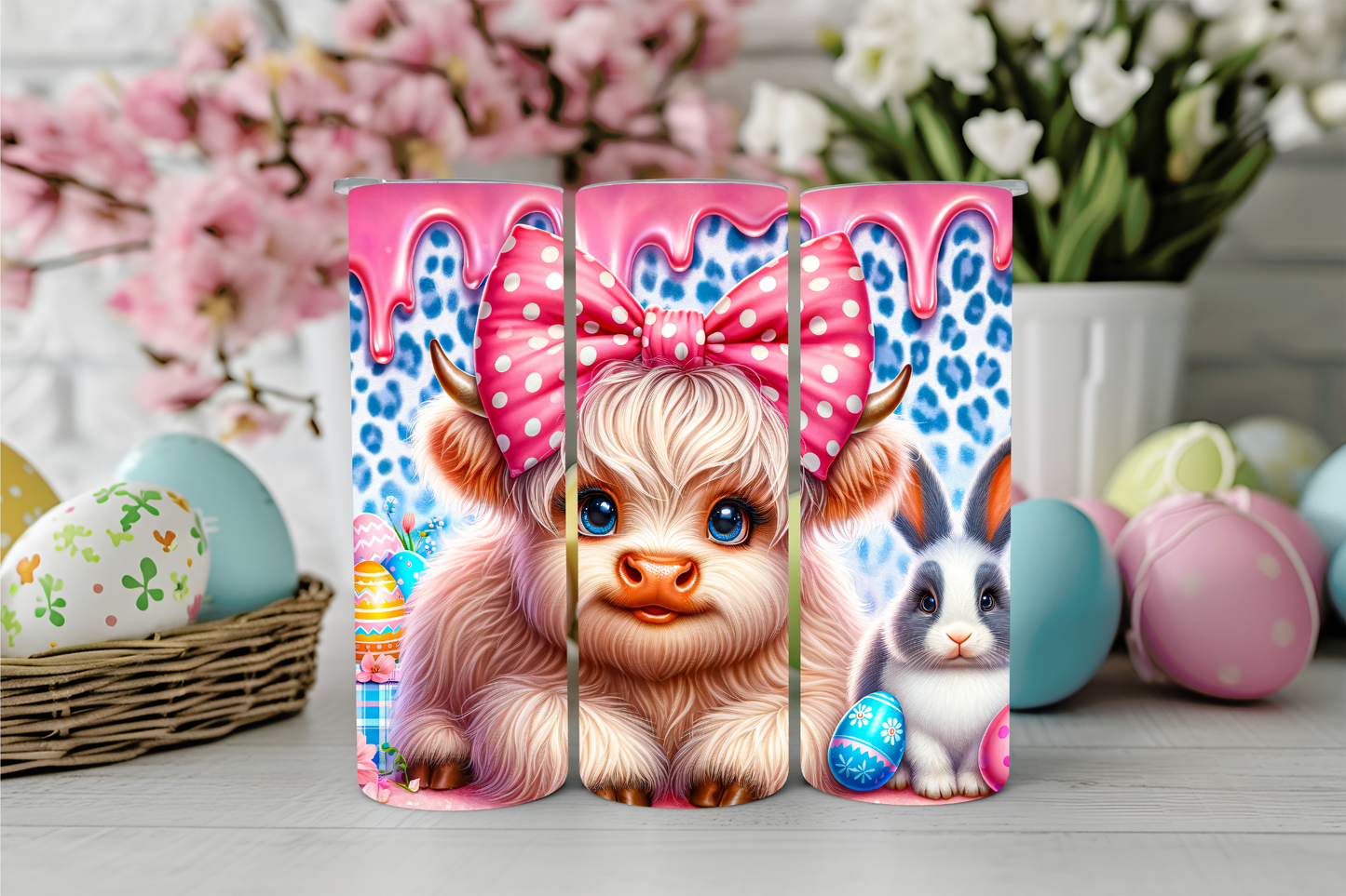 Easter Highland Cow 20oz Sublimation Tumblers