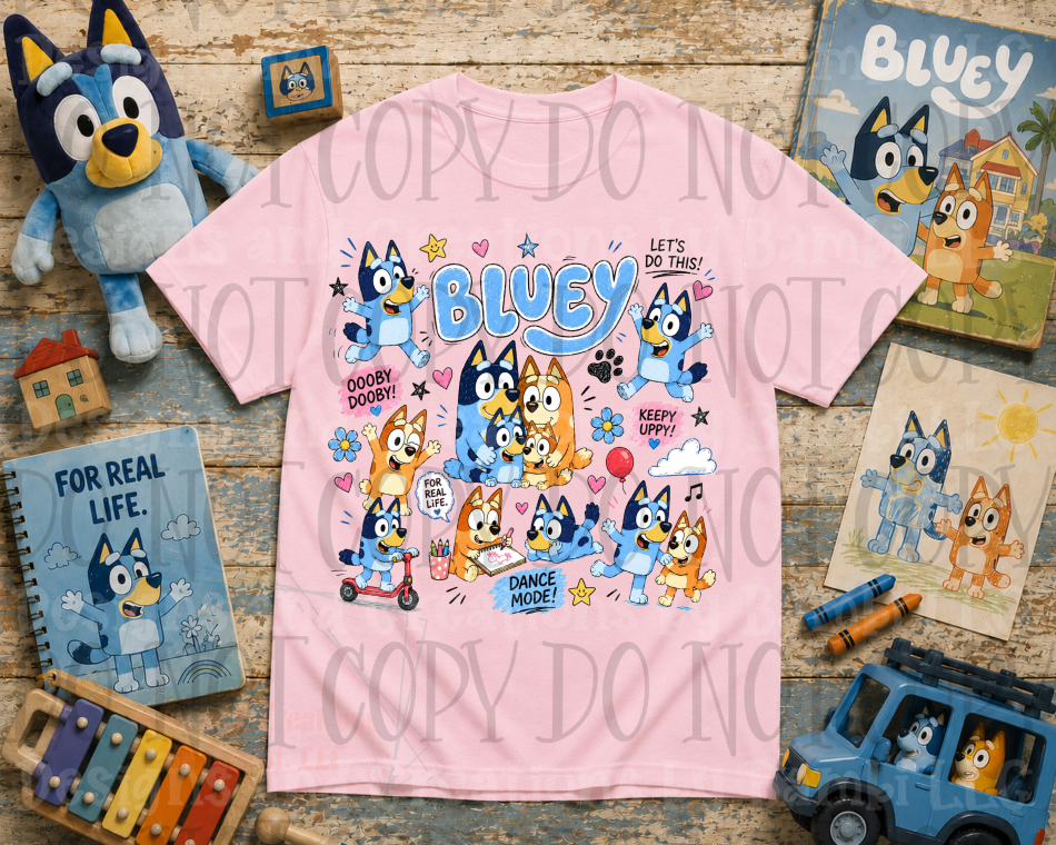 Faux Embroidery Bluey Doodle Dance Mode