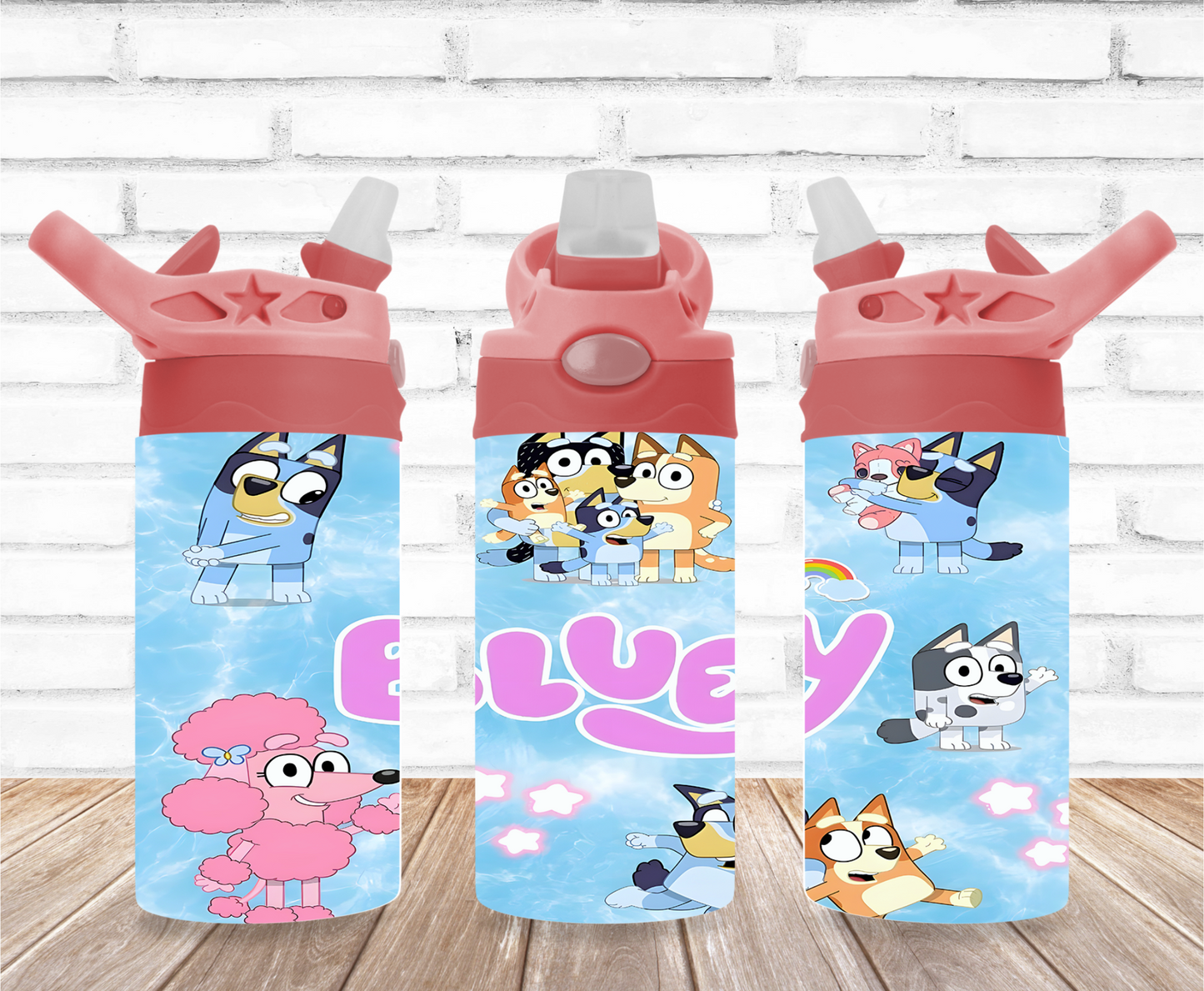 The Blue Dog with Family 12oz Flip Top Sublimation Tumbler