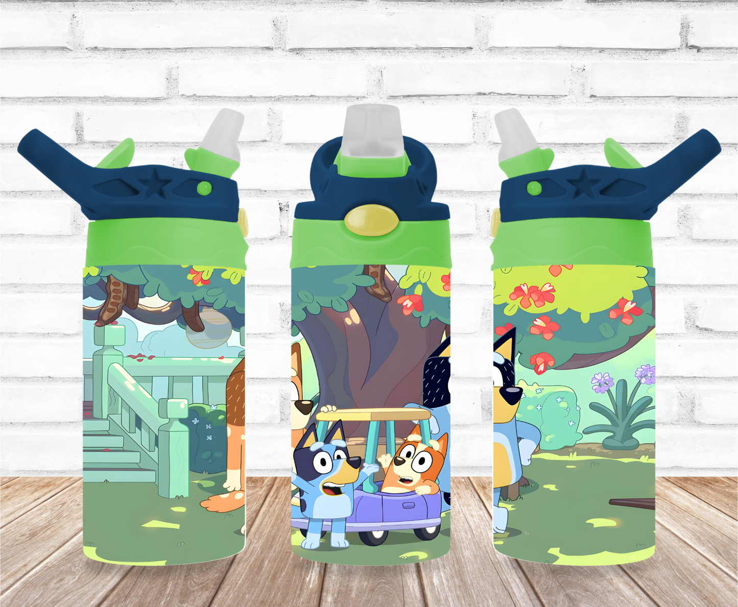 A Dog and his Family in Yard 12oz Flip Top Sublimation Tumbler