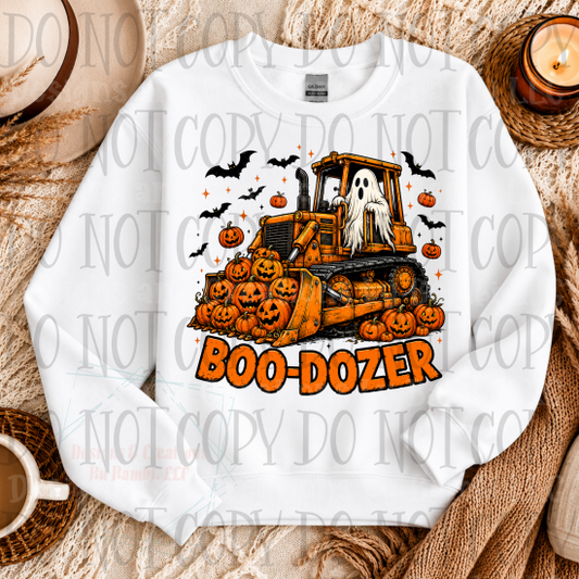 Boo Dozer with Pumpkins and Ghost