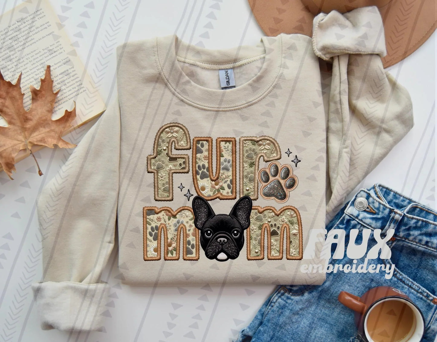 Fur Mom Faux Embroidery and Fabric Dog Breed Collection
