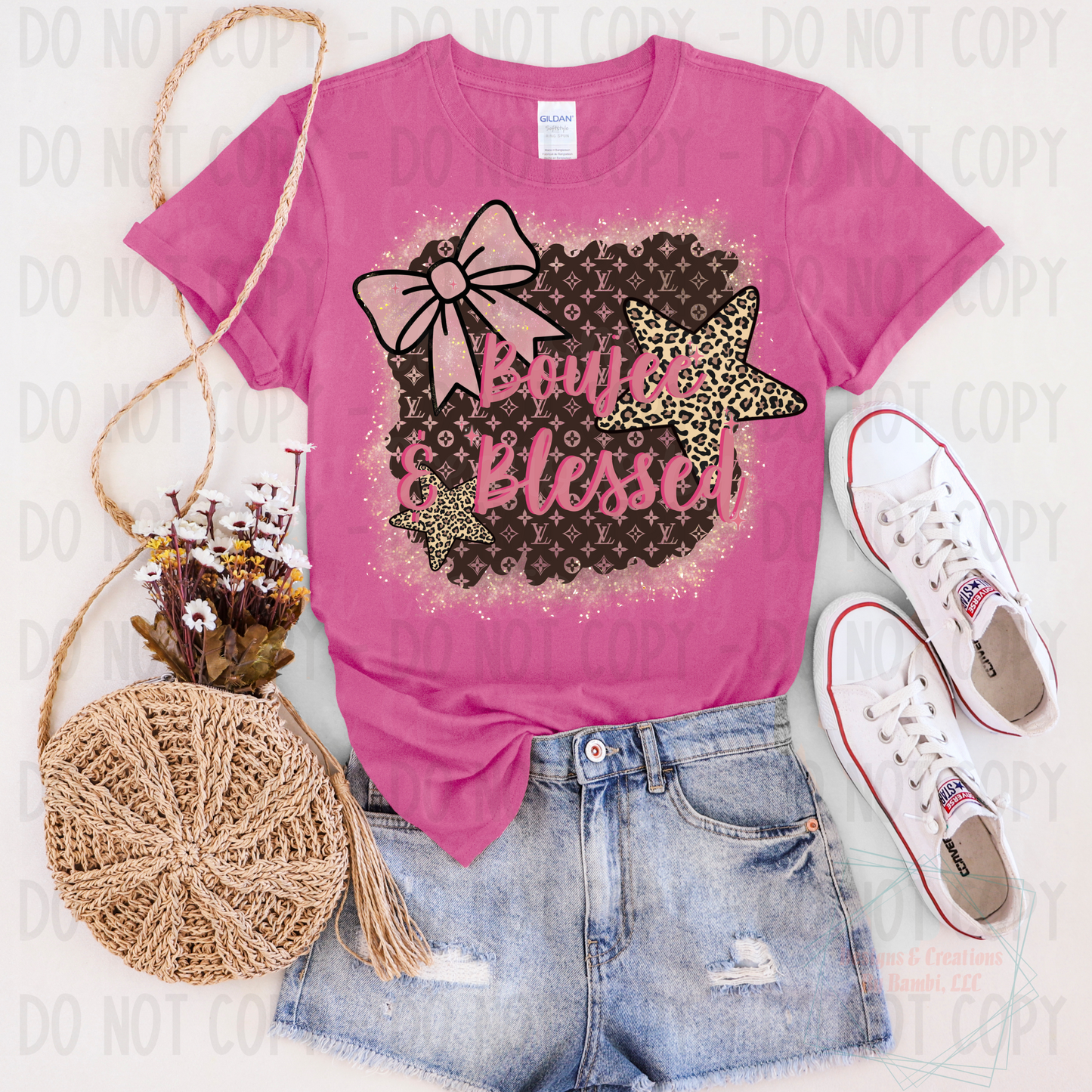 Boujee and Blessed with Pink Outline