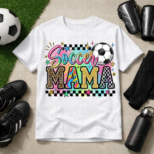 Bright Color Soccer Mama with Leopard