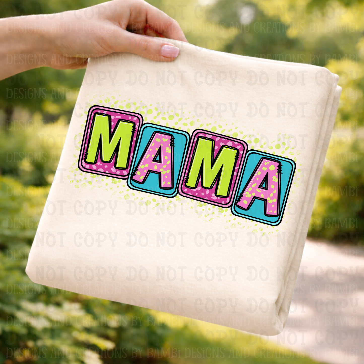 Bright Colored Blocked Mama