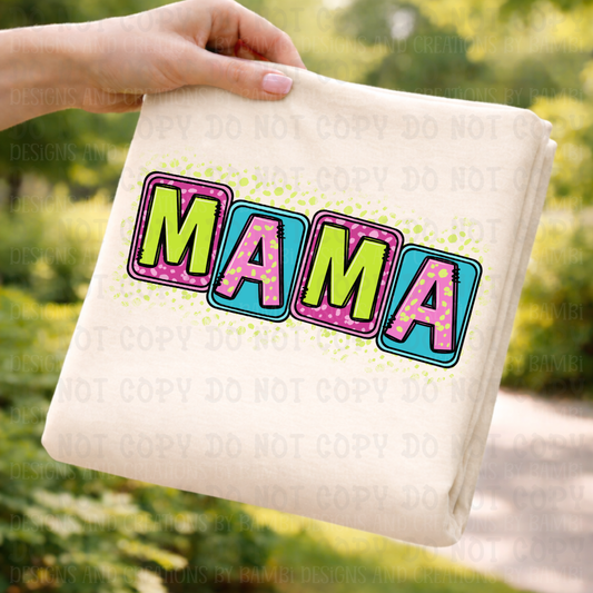 Bright Colored Blocked Mama