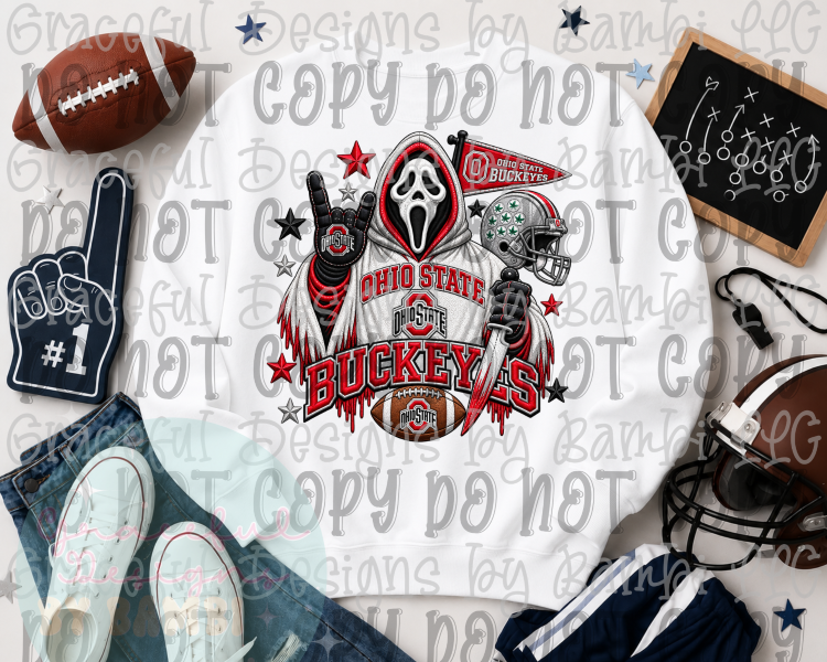 Faux Embroidery Spooky Football Collection