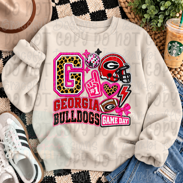 Faux Embroidered Leopard Team Letter with Helmet Football Collection