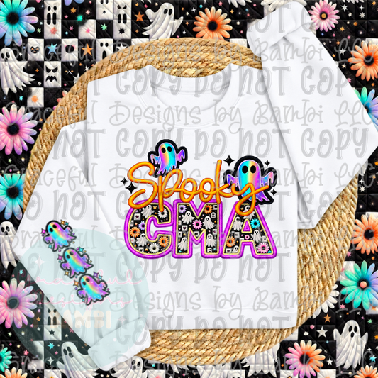 Faux Embroidered Spooky Title with Sleeve Collection