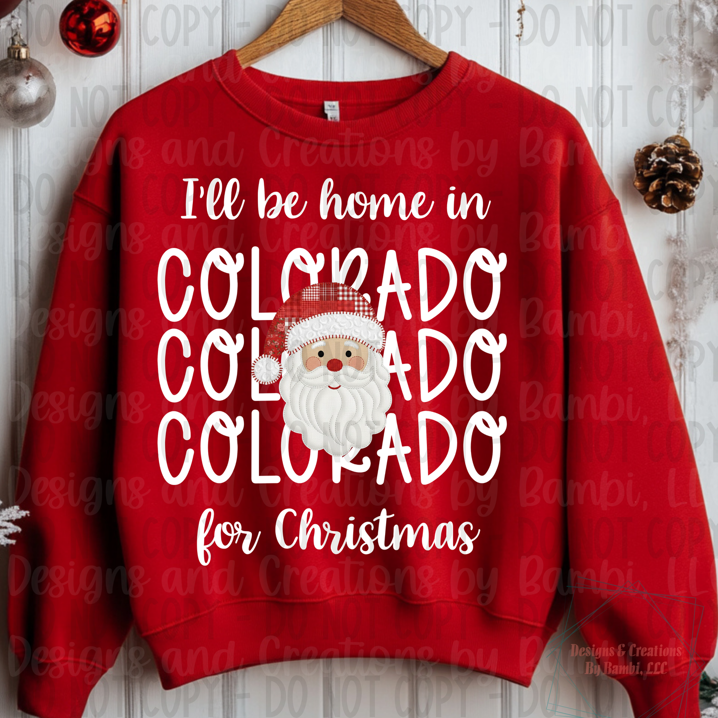 I'll Be Home in States Santa Face with White Font Digital Bundle