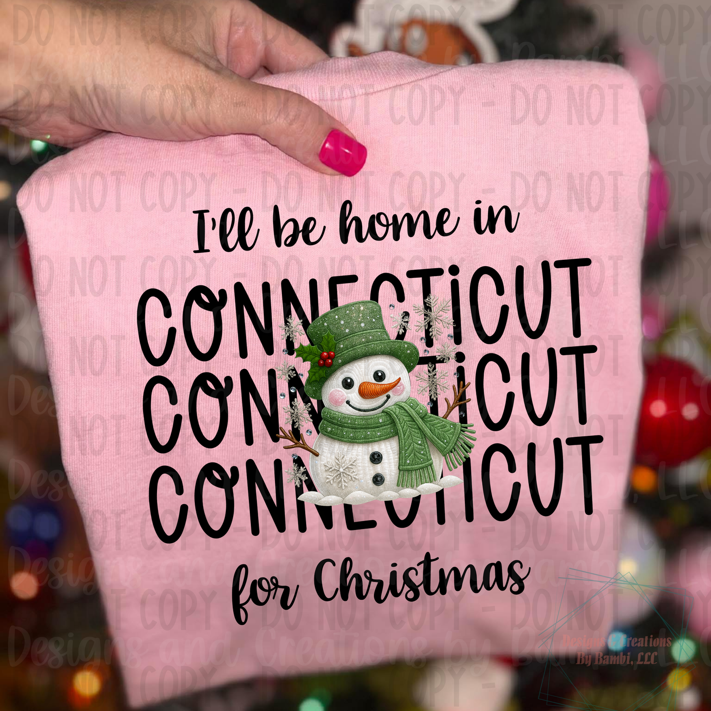 I'll Be Home in States Sage Snowman Black Font Digital Bundle