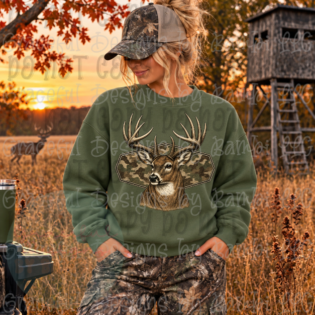 Camo Background with Deer