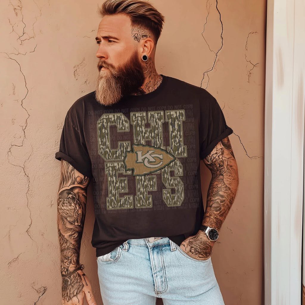 Faux Embroidery Camo Chiefs