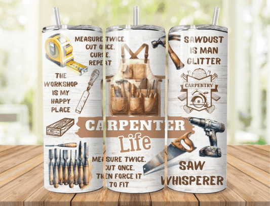 Carpenter Life Tools 20 oz Skinny Sublimation Tumbler