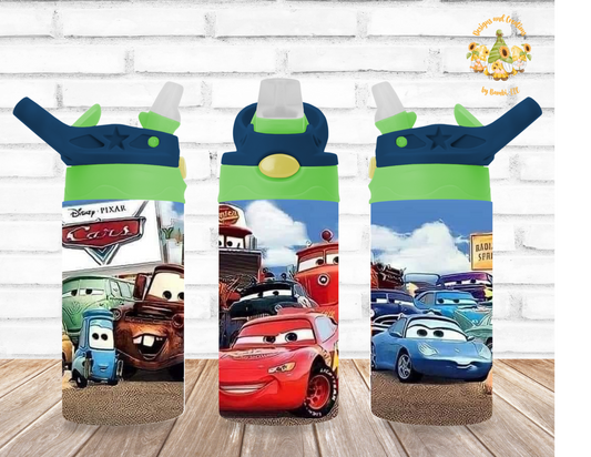 Cars 12oz Flip Top Sublimation Tumbler