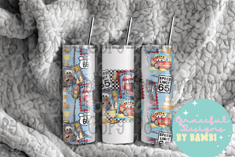 20oz Tall Skinny Sublimation Cars and Frames Tumbler