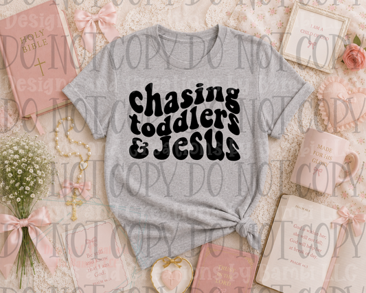 Chasing Toddlers and Jesus Black Font