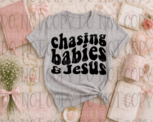 Chasing Babies and Jesus Black Font