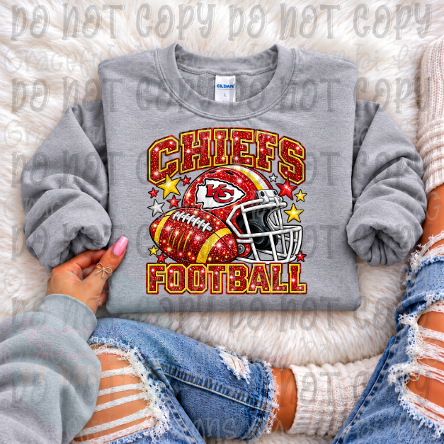 Faux Bling Embroidered Football Helmet Collection