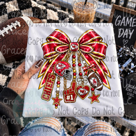 Faux Satin Football Bow Collection
