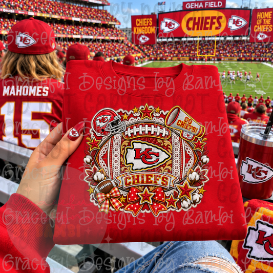 Faux Embroidery Christmas with Megaphone Football Collection