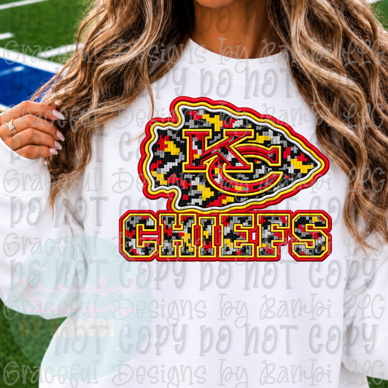 Faux Embroidered Football Team Mascots Collection