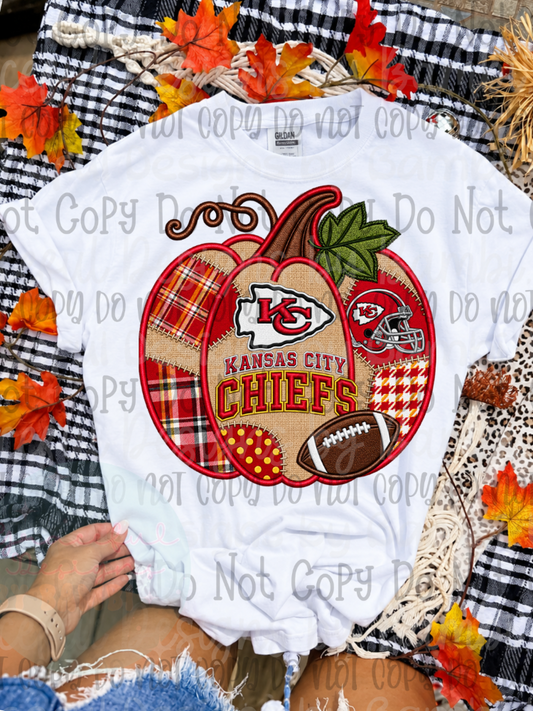 Faux Embroidery Pumpkin Football Collection