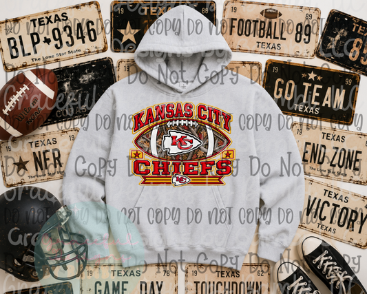 Faux Embroidery Camo Football Collection