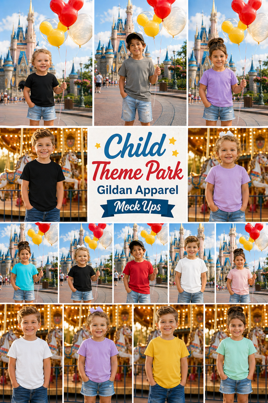 Child Theme Park Gildan Apparel Mock Ups