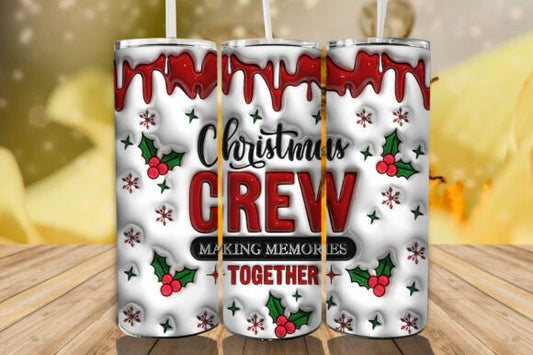 Christmas Crew Making Memories Together 20 oz Skinny Sublimation Tumbler